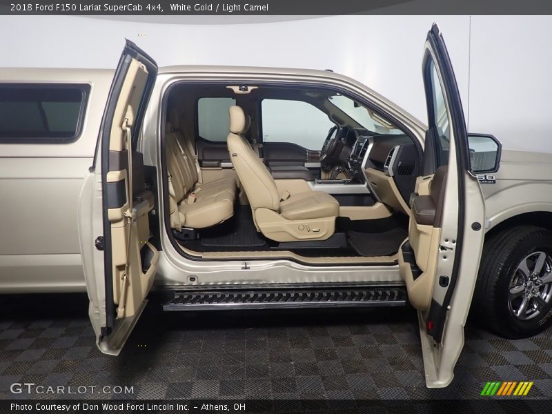 White Gold / Light Camel 2018 Ford F150 Lariat SuperCab 4x4