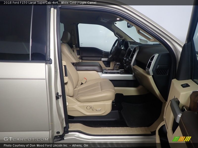 White Gold / Light Camel 2018 Ford F150 Lariat SuperCab 4x4