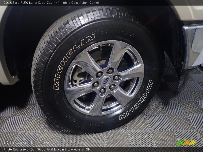 White Gold / Light Camel 2018 Ford F150 Lariat SuperCab 4x4