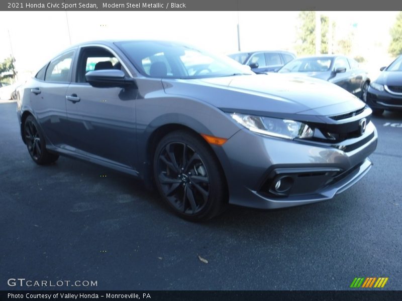 Modern Steel Metallic / Black 2021 Honda Civic Sport Sedan