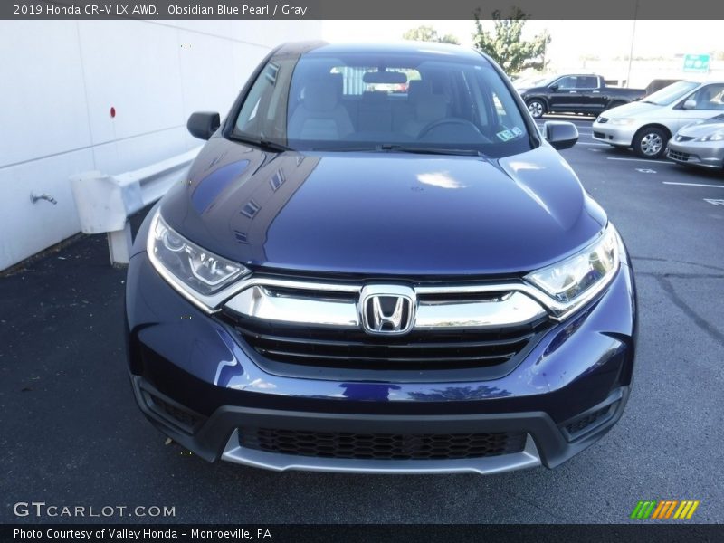 Obsidian Blue Pearl / Gray 2019 Honda CR-V LX AWD