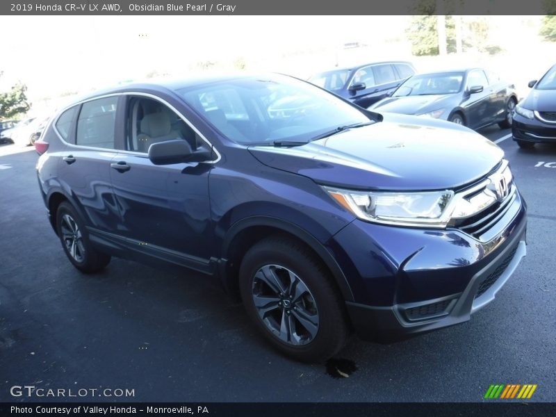 Obsidian Blue Pearl / Gray 2019 Honda CR-V LX AWD