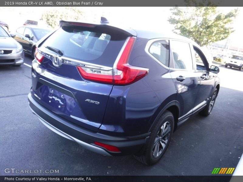 Obsidian Blue Pearl / Gray 2019 Honda CR-V LX AWD