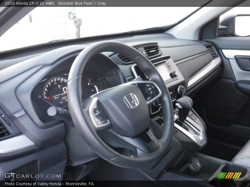 Obsidian Blue Pearl / Gray 2019 Honda CR-V LX AWD
