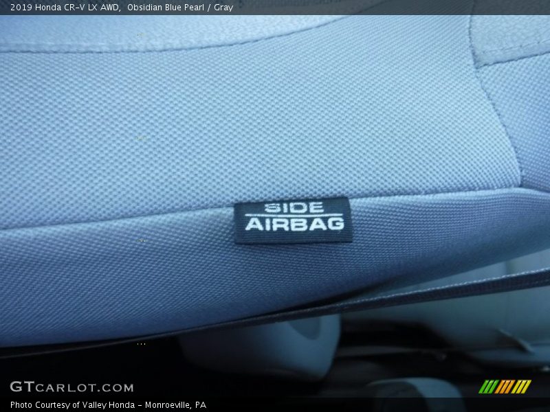Obsidian Blue Pearl / Gray 2019 Honda CR-V LX AWD