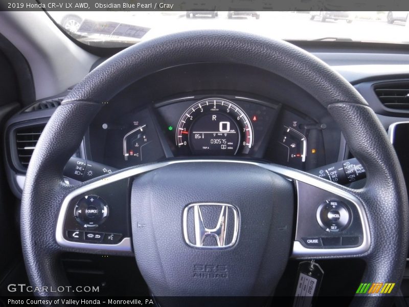 Obsidian Blue Pearl / Gray 2019 Honda CR-V LX AWD