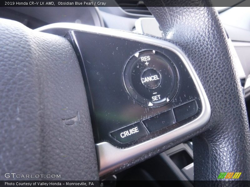 Obsidian Blue Pearl / Gray 2019 Honda CR-V LX AWD