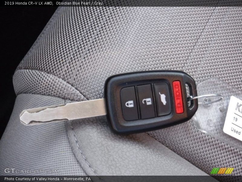 Obsidian Blue Pearl / Gray 2019 Honda CR-V LX AWD