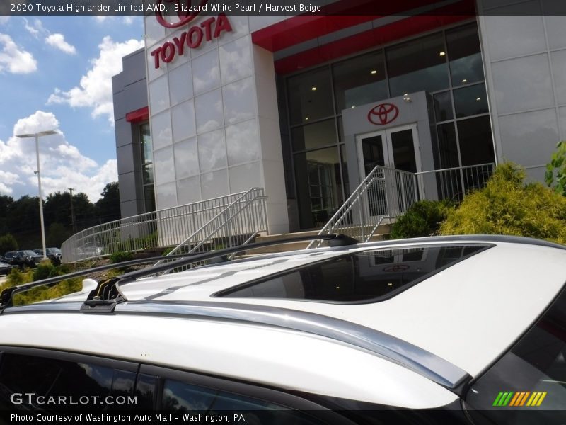 Blizzard White Pearl / Harvest Beige 2020 Toyota Highlander Limited AWD