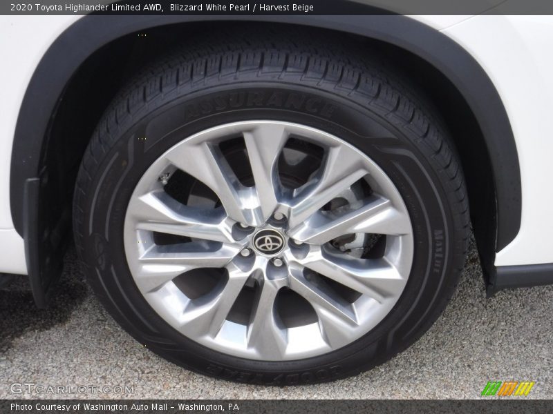 Blizzard White Pearl / Harvest Beige 2020 Toyota Highlander Limited AWD