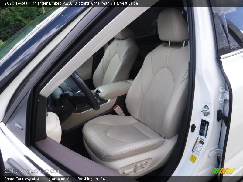 Blizzard White Pearl / Harvest Beige 2020 Toyota Highlander Limited AWD