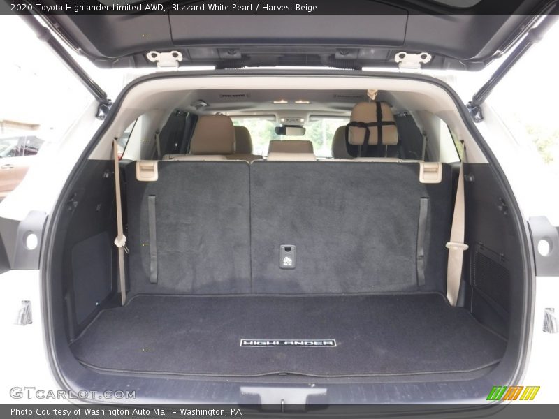Blizzard White Pearl / Harvest Beige 2020 Toyota Highlander Limited AWD