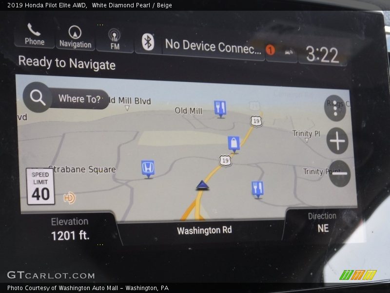 White Diamond Pearl / Beige 2019 Honda Pilot Elite AWD