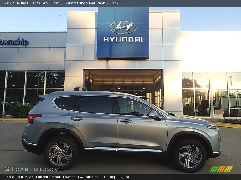 Shimmering Silver Pearl / Black 2022 Hyundai Santa Fe SEL AWD