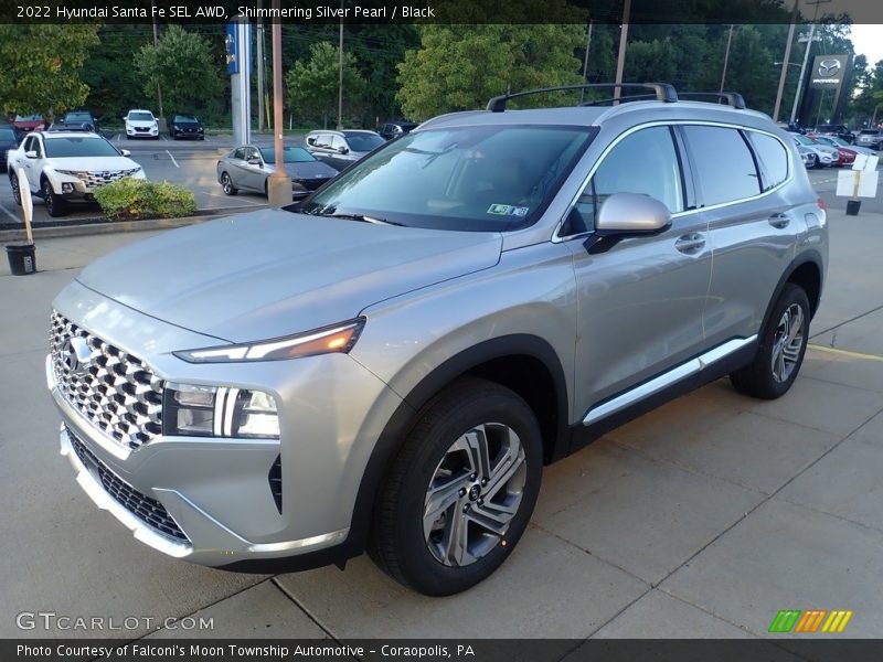 Shimmering Silver Pearl / Black 2022 Hyundai Santa Fe SEL AWD