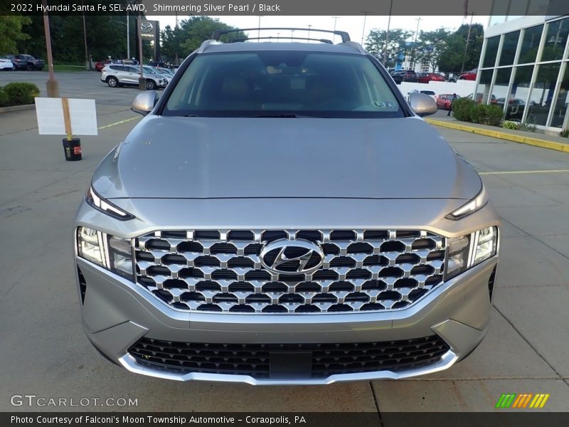 Shimmering Silver Pearl / Black 2022 Hyundai Santa Fe SEL AWD