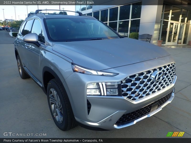 Shimmering Silver Pearl / Black 2022 Hyundai Santa Fe SEL AWD