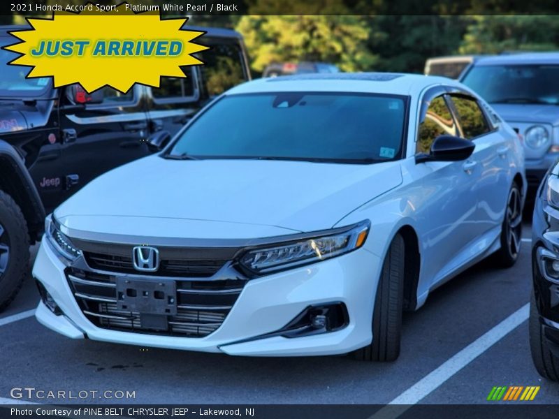 Platinum White Pearl / Black 2021 Honda Accord Sport