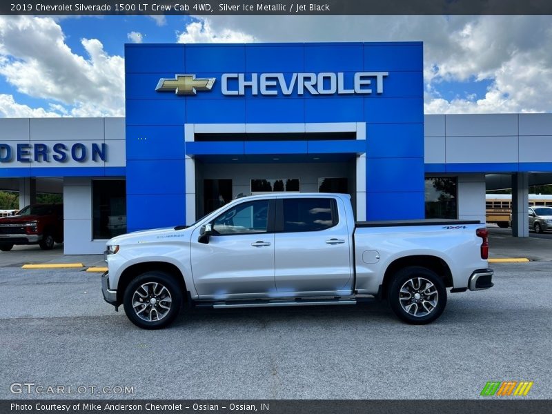 Silver Ice Metallic / Jet Black 2019 Chevrolet Silverado 1500 LT Crew Cab 4WD