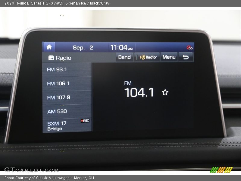 Siberian Ice / Black/Gray 2020 Hyundai Genesis G70 AWD