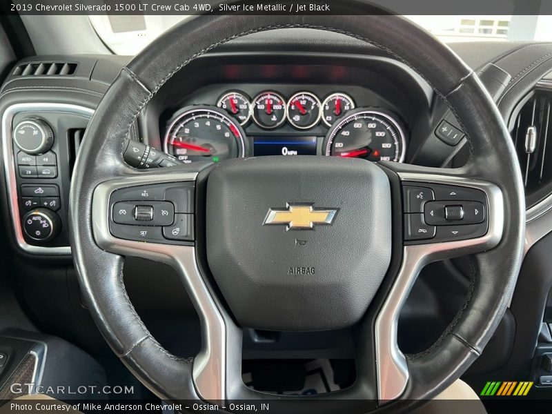 Silver Ice Metallic / Jet Black 2019 Chevrolet Silverado 1500 LT Crew Cab 4WD