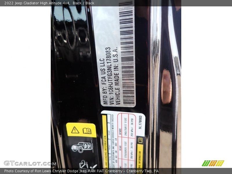 Black / Black 2022 Jeep Gladiator High Altitude 4x4