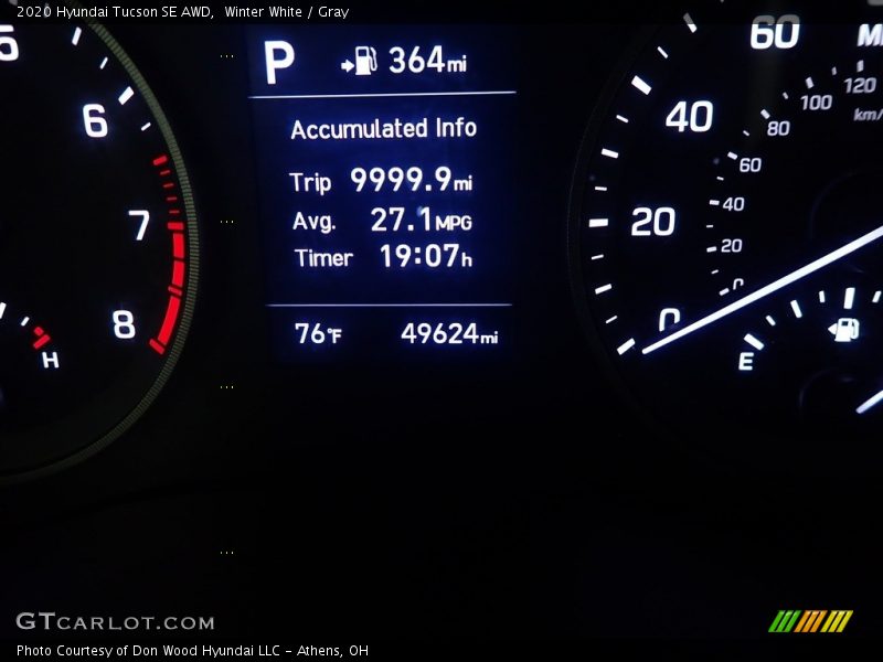 Winter White / Gray 2020 Hyundai Tucson SE AWD