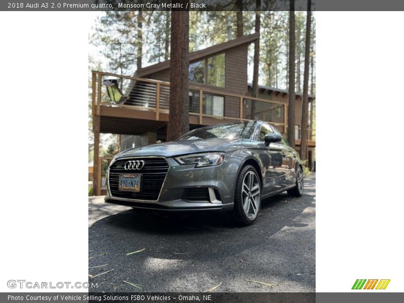 Monsoon Gray Metallic / Black 2018 Audi A3 2.0 Premium quattro