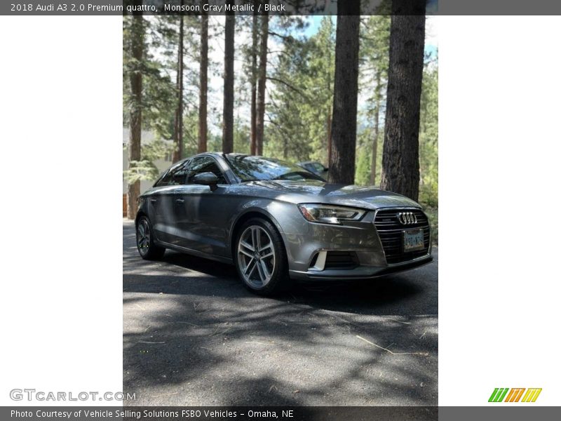 Monsoon Gray Metallic / Black 2018 Audi A3 2.0 Premium quattro