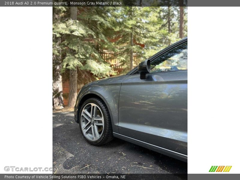 Monsoon Gray Metallic / Black 2018 Audi A3 2.0 Premium quattro