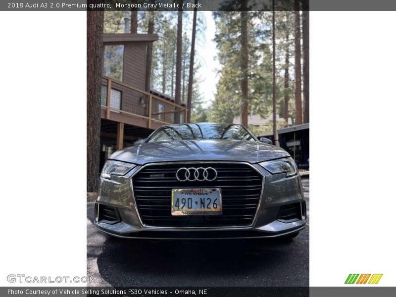 Monsoon Gray Metallic / Black 2018 Audi A3 2.0 Premium quattro