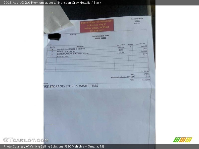 Monsoon Gray Metallic / Black 2018 Audi A3 2.0 Premium quattro