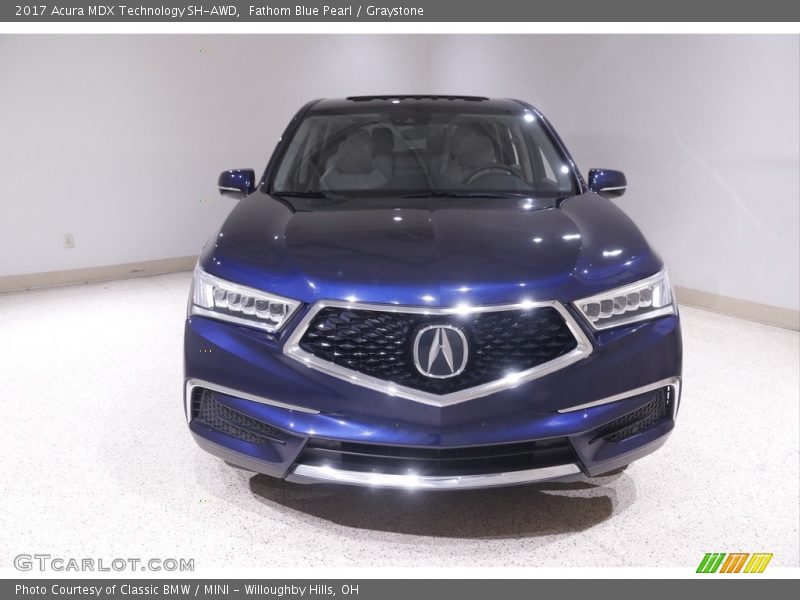 Fathom Blue Pearl / Graystone 2017 Acura MDX Technology SH-AWD