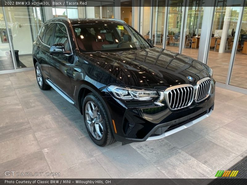 Black / Tacora Red 2022 BMW X3 xDrive30i