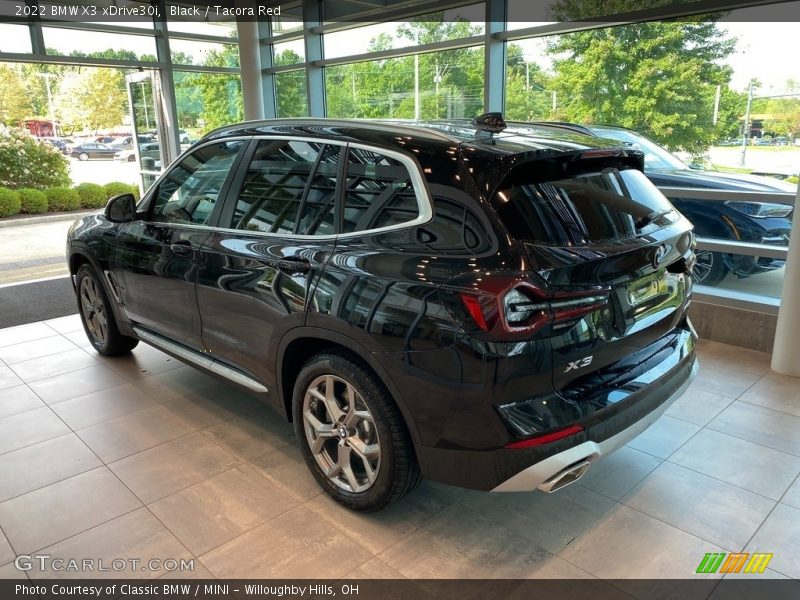 Black / Tacora Red 2022 BMW X3 xDrive30i