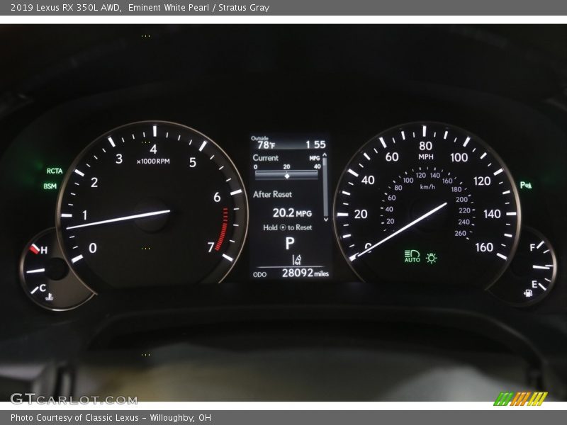 Eminent White Pearl / Stratus Gray 2019 Lexus RX 350L AWD