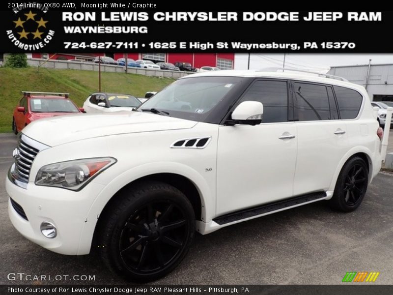 Moonlight White / Graphite 2014 Infiniti QX80 AWD