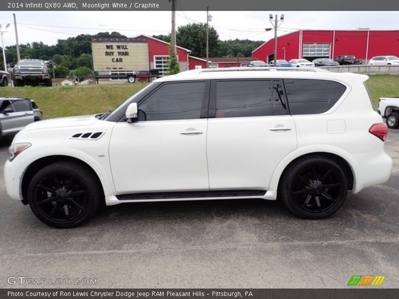 Moonlight White / Graphite 2014 Infiniti QX80 AWD