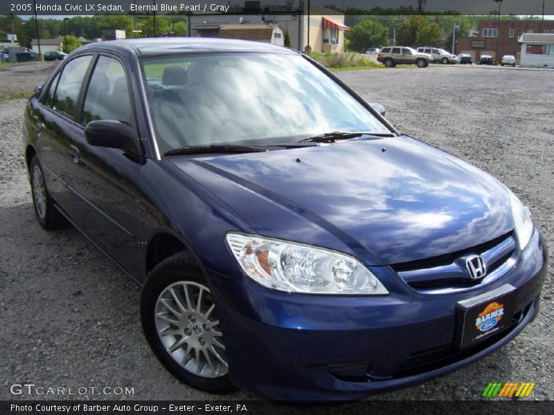 Eternal Blue Pearl / Gray 2005 Honda Civic LX Sedan