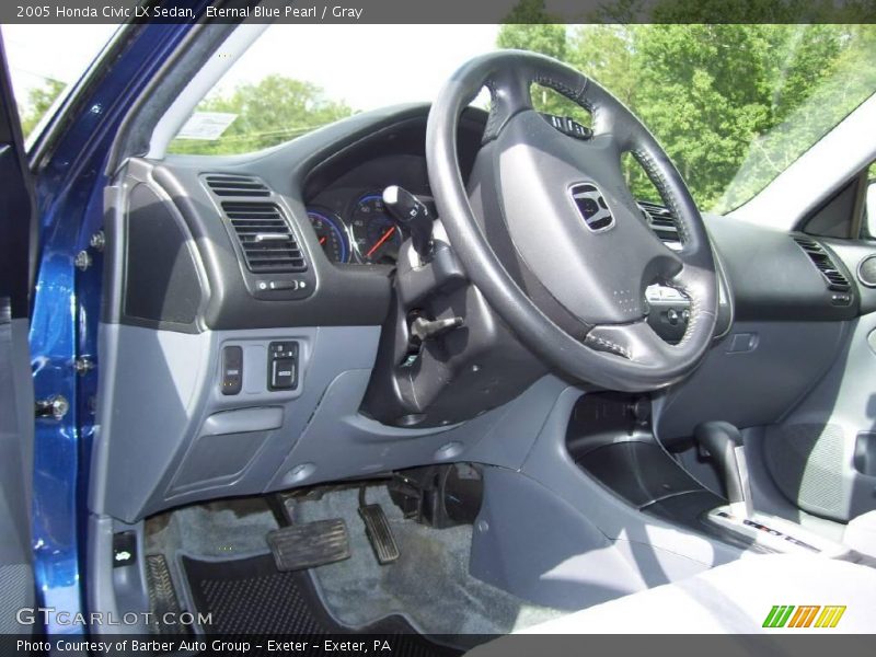Eternal Blue Pearl / Gray 2005 Honda Civic LX Sedan