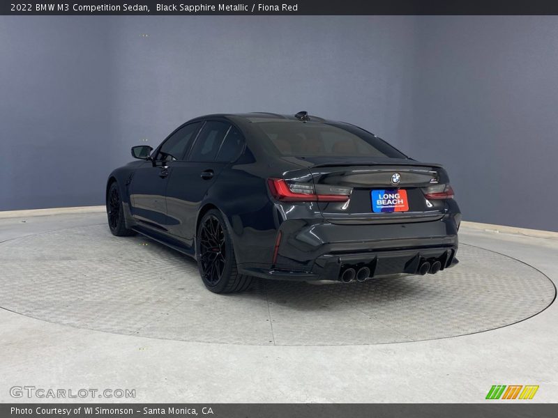 Black Sapphire Metallic / Fiona Red 2022 BMW M3 Competition Sedan