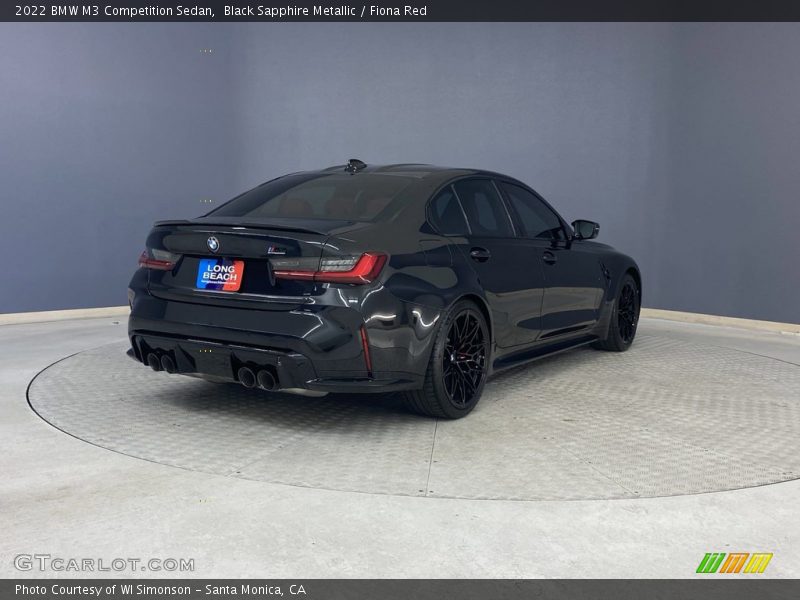 Black Sapphire Metallic / Fiona Red 2022 BMW M3 Competition Sedan