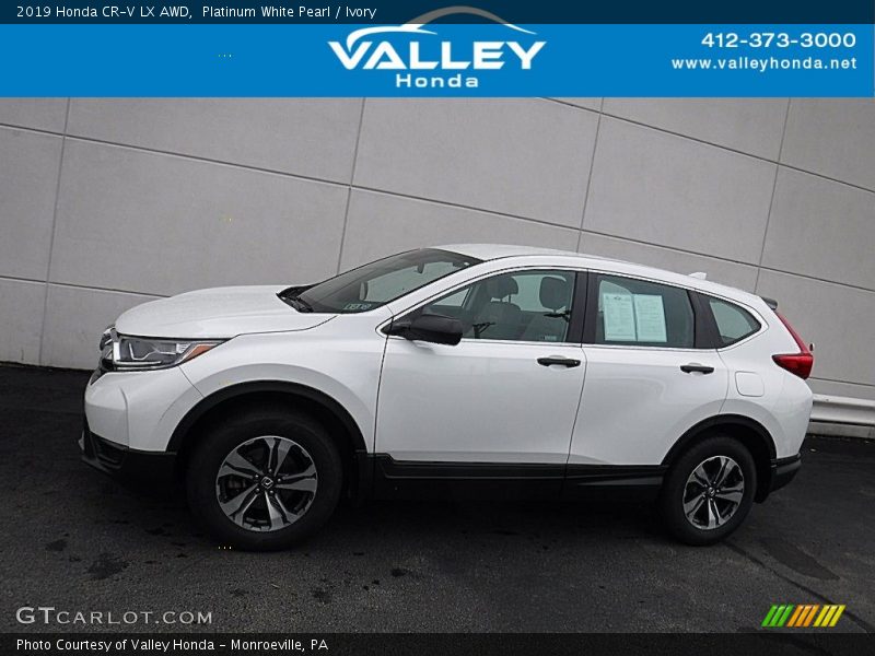 Platinum White Pearl / Ivory 2019 Honda CR-V LX AWD