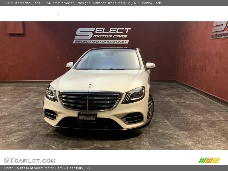 designo Diamond White Metallic / Nut Brown/Black 2019 Mercedes-Benz S 560 4Matic Sedan