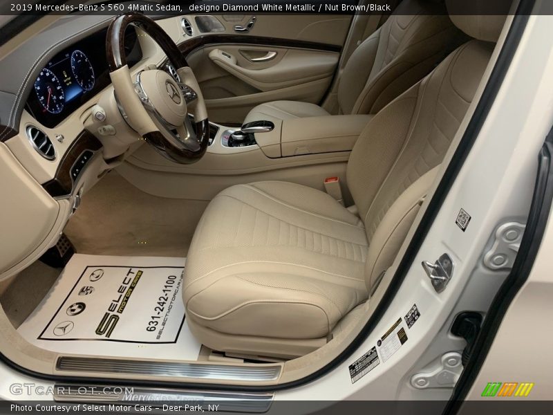 designo Diamond White Metallic / Nut Brown/Black 2019 Mercedes-Benz S 560 4Matic Sedan
