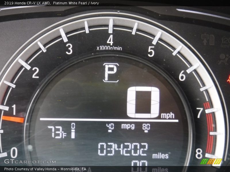Platinum White Pearl / Ivory 2019 Honda CR-V LX AWD