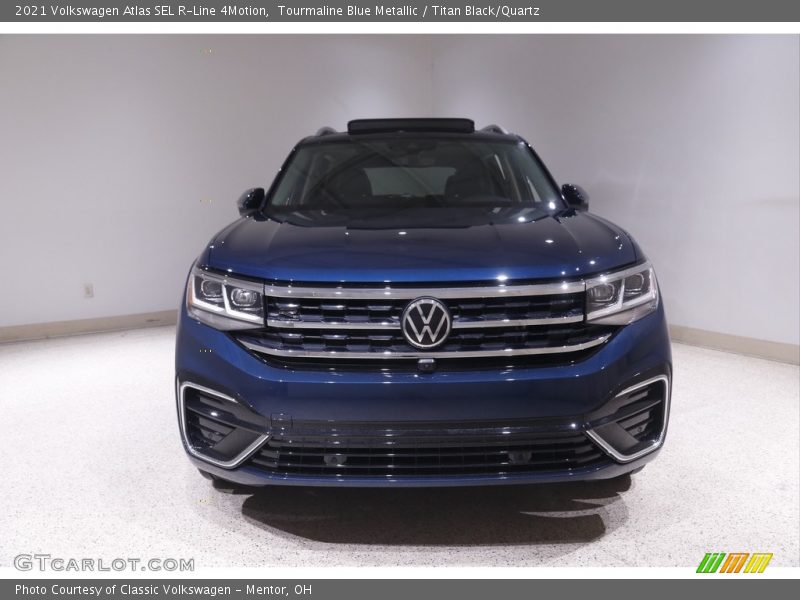 Tourmaline Blue Metallic / Titan Black/Quartz 2021 Volkswagen Atlas SEL R-Line 4Motion