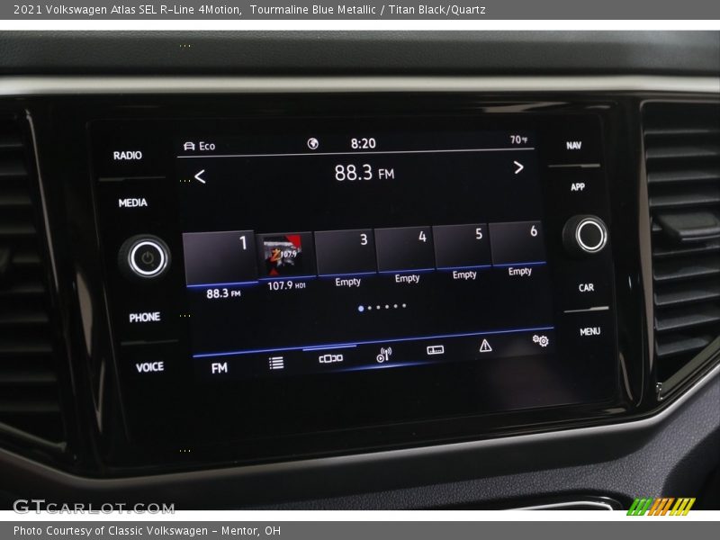 Tourmaline Blue Metallic / Titan Black/Quartz 2021 Volkswagen Atlas SEL R-Line 4Motion