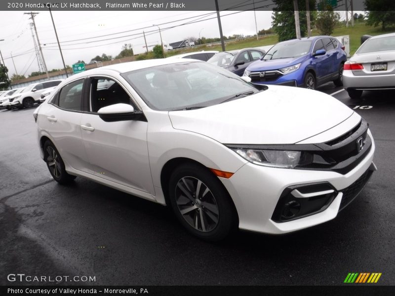 Platinum White Pearl / Black 2020 Honda Civic LX Hatchback