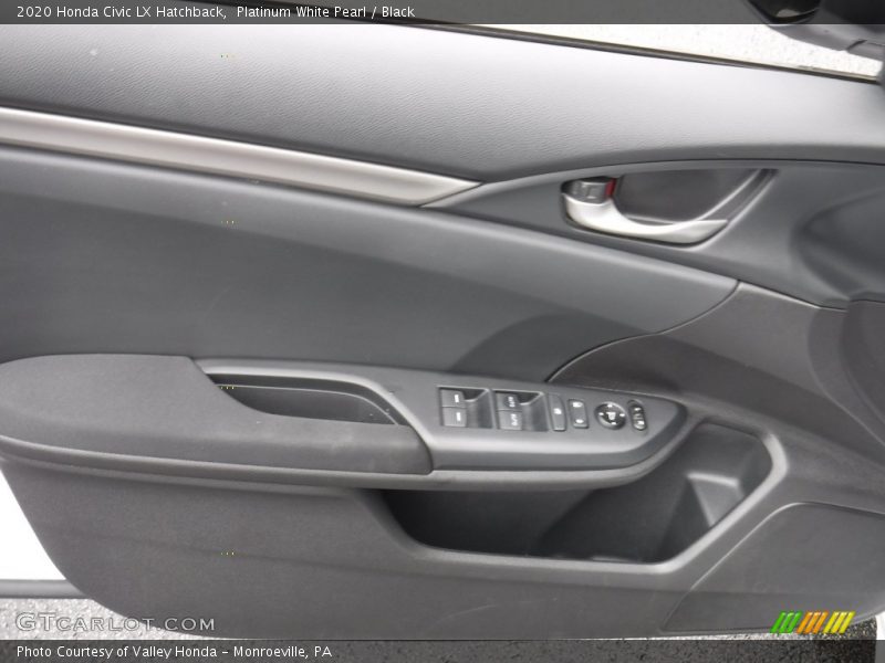 Platinum White Pearl / Black 2020 Honda Civic LX Hatchback